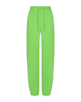 Зеленые джоггеры с белым лого MSGM