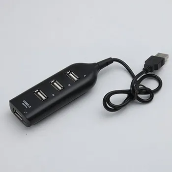 4-портовый USB 2.0 концентратор с кабелем высокоскоростной универсальный USB концентратор мини концентратор гнездо шаблон разветвитель кабель адаптер для ноутбука ПК белый