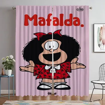 Шторы-разделители Mafaldas, затемняющие шторы для детской комнаты, 2-панельные тюль для украшения на Хэллоуин для спальни, шторы для гостиной W50xH70cmx2pcs-CL