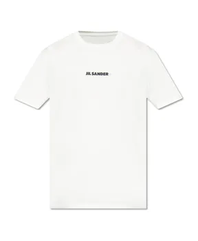 Хлопковая футболка с логотипом Jil Sander, бежевый