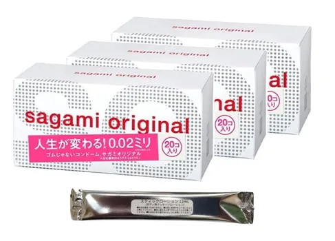Sagami Rubber Industries Sagami Original 20 шт. x 3 коробки Презерватив со смазкой-стиком Контрацептив 0,02 мм