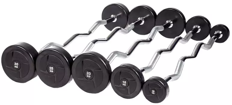 Набор ИЗОГНУТЫХ штанг PROFI-FIT, 10-30 кг, шаг 5 кг