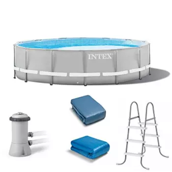 Каркасный бассейн Intex Prism Frame 457х107см (фильтр-насос 3785л\ч, лестница, тент, подстилка) 26724NP