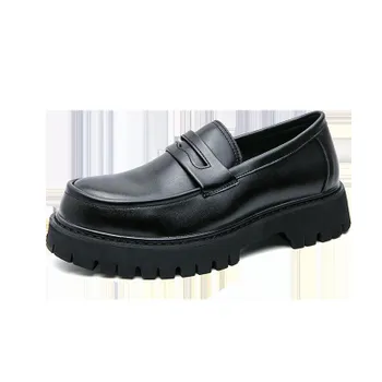Young And Young One-Pedal Loafers Черные мужские кожаные туфли 38