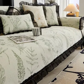 Легкая роскошная подушка для дивана из шенилла Four Seasons Universal Non-Slip Cushion Nordic Simple American Sofa Cover All-Inclusive Cover Cloth 70*70cm