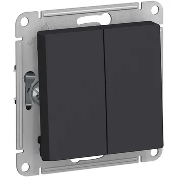 Выключатель двухклавишный (карбон) Systeme Electric AtlasDesign ATN001065