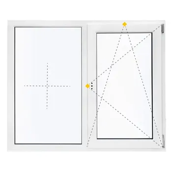 Окно пластиковое ПВХ VEKA двустворчатое 1200x1200 мм (ВxШ) двуxкамерный стеклопакет белый/белый