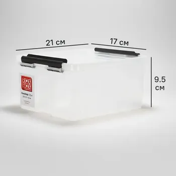 Контейнер Rox Box 21x17x9.5 см 2.5 л пластик с крышкой цвет прозрачный