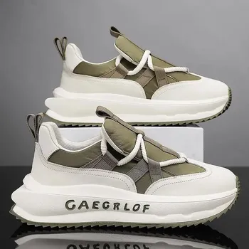 Fashion Men s Thick Sole Elevated Shoes 2024 New Versatile Male Breathable Non Slip Sports Shoes Comfortable Outdoor Travel Casual Shoes 39 хаки