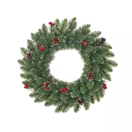 Декор-венок 60см Кристина House of seasons с ягодами заснеженный 74445
