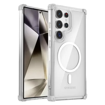 Прозрачный чехол для Samsung S24 Ultra 5G S23 FE S22 + Plus, прозрачная противоударная подушка безопасности, чехол для телефона Galaxy Note 20 Ultra Samsung S21 Ultra чёрный