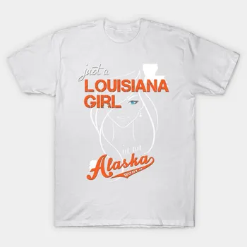 T Shirt Women Louisiana Alaska Harajuku Print Kawaii Tshirt Summer Short Sleeve Female T-Shirt Top Tee S розовый
