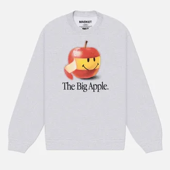 Мужская толстовка MARKET Smiley Big Apple, цвет серый, размер M