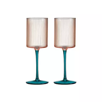 Набор бокалов для белого вина Pozzi Milano 1876 Modern Classic 310мл, 2шт розовый и зеленый