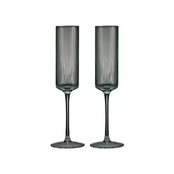 Набор бокалов для шампанского Pozzi Milano 1876 Modern Classic 200мл 2шт, серый