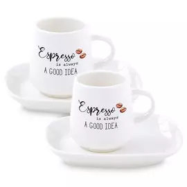 Набор чашек для кофе с блюдцами Easy Life Kitchen Elements, 2шт