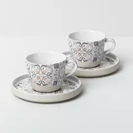 Набор чашек кофейных с блюдцами Easy Life Casa Decor Grey, 2шт