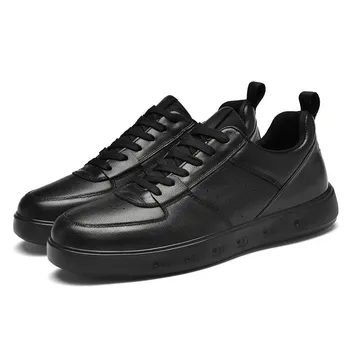 Модные мокасины из натуральной кожи Slip On Shoes Men 2024 Cow Casual Business Soft Flats Black Brown Высококачественная осенняя мужская обувь 38 белый