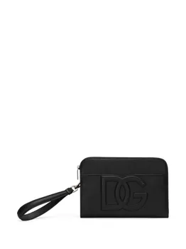 Dolce & Gabbana клатч с тисненым логотипом DG, черный