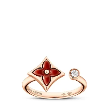 Кольцо Color Blossom Mini Star, розовое золото, сердолик и бриллиант Louis Vuitton, розовый