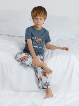 Пижама для мальчиков CROCKID, К 1599, цвет - синий