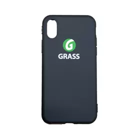 Чехол для Iphone X (черный) с логотипом GraSS