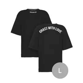 Футболка oversize "GRASS WITH LOVE" черная размер L