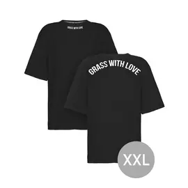 Футболка oversize "GRASS WITH LOVE" черная размер XXL