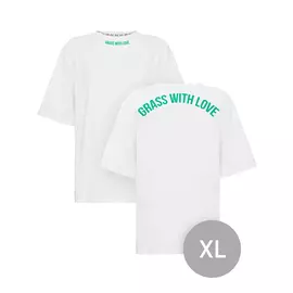 Футболка oversize "GRASS WITH LOVE" молочная размер XL