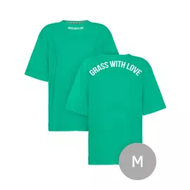 Футболка oversize "GRASS WITH LOVE" зеленая размер M
