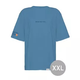 Футболка синяя вышивка "Be Eco, Be cool" размер XXL