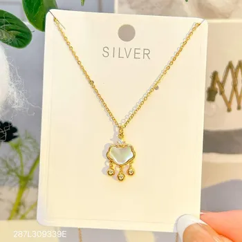 S925 серебро кулон с защитным замком, ожерелье, цепочка на ключицу для девочек, чтобы подарить подруге подарки