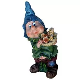 Фигура садовая ГНОМ С КУКУРУЗОЙ И ГРИБАМИ 50*26см 12588 полистоун