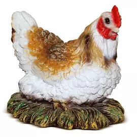 фигура садовая курица в гнезде f07784