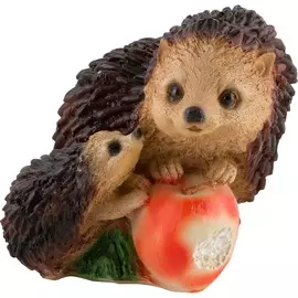 фигурка садовая ежики с яблоком, h14см
