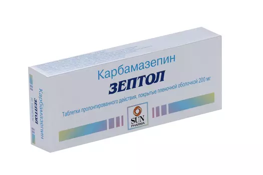 Зептол 200 мг, 30 шт, таблетки пролонгированного действия покрытые пленочной оболочкой