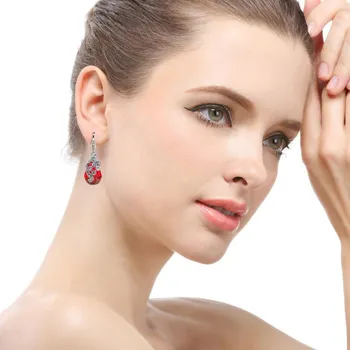 BELLA BOX винтажные серьги с красными рубиновыми драгоценными камнями для очаровательных женских серебряных висячих сережек для женщин, подарок для свадебной вечеринки зелёный
