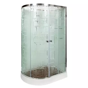 Душевая кабина DTO EM1512RNGM 120х80х208 см, стекло с узором, профиль глянцевый хром
