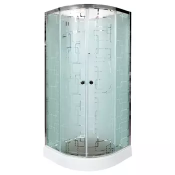Душевая кабина DTO EM1590NGM 90х90х208 см, стекло с узором, профиль глянцевый хром