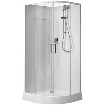 Душевая кабина Aquanet Passion Evo R White 100х100 стекло прозрачное