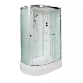 Душевая кабина AvaCan EM3012RGM+EL, 120х90х220 см, стекло с узором, профиль хром