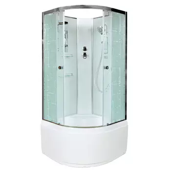 Душевая кабина AvaCan EM4510N, 100х100х208 см, стекло с узором, профиль белый