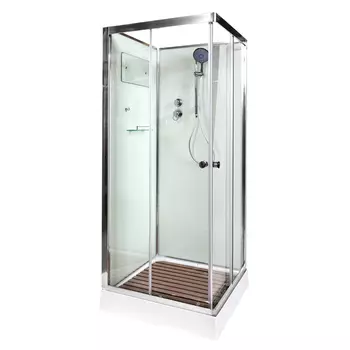 Душевая кабина AvaCan K401, 100х100х208 см, стекло прозрачное, профиль хром