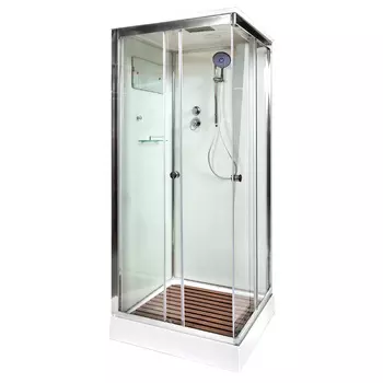 Душевая кабина AvaCan K408S, 80х80х220 см, стекло прозрачное, профиль хром
