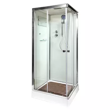 Душевая кабина AvaCan K409S, 90х90х220 см, стекло прозрачное, профиль хром