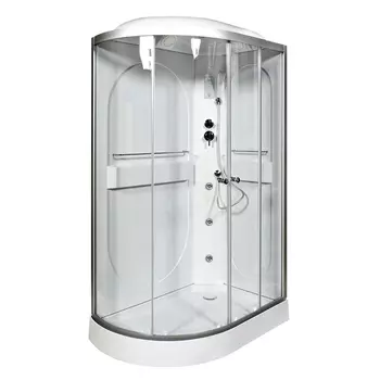 Душевая кабина AvaCan L602RGM+EL, 120х80х215 см, стекло прозрачное, профиль хром