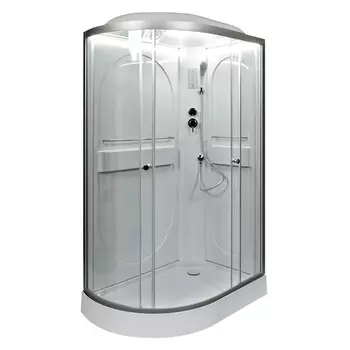 Душевая кабина AvaCan L602RLED, 120х80х215 см, стекло прозрачное, профиль хром