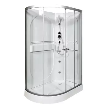 Душевая кабина AvaCan L602RNLED+GM, 120х80х200 см, стекло прозрачное, профиль хром