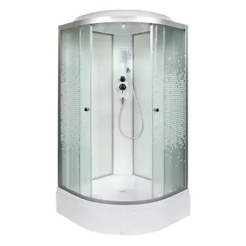 Душевая кабина AvaCan L710EL, 100х100х215 см, стекло с узором, профиль хром