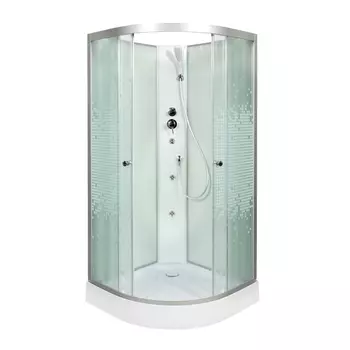 Душевая кабина AvaCan L908NGM, 80х80х200 см, стекло с узором, профиль хром